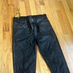 CITIZENS OF HUMANITY Rocket High Rise Skinny Jean Size 27, leather coated denim